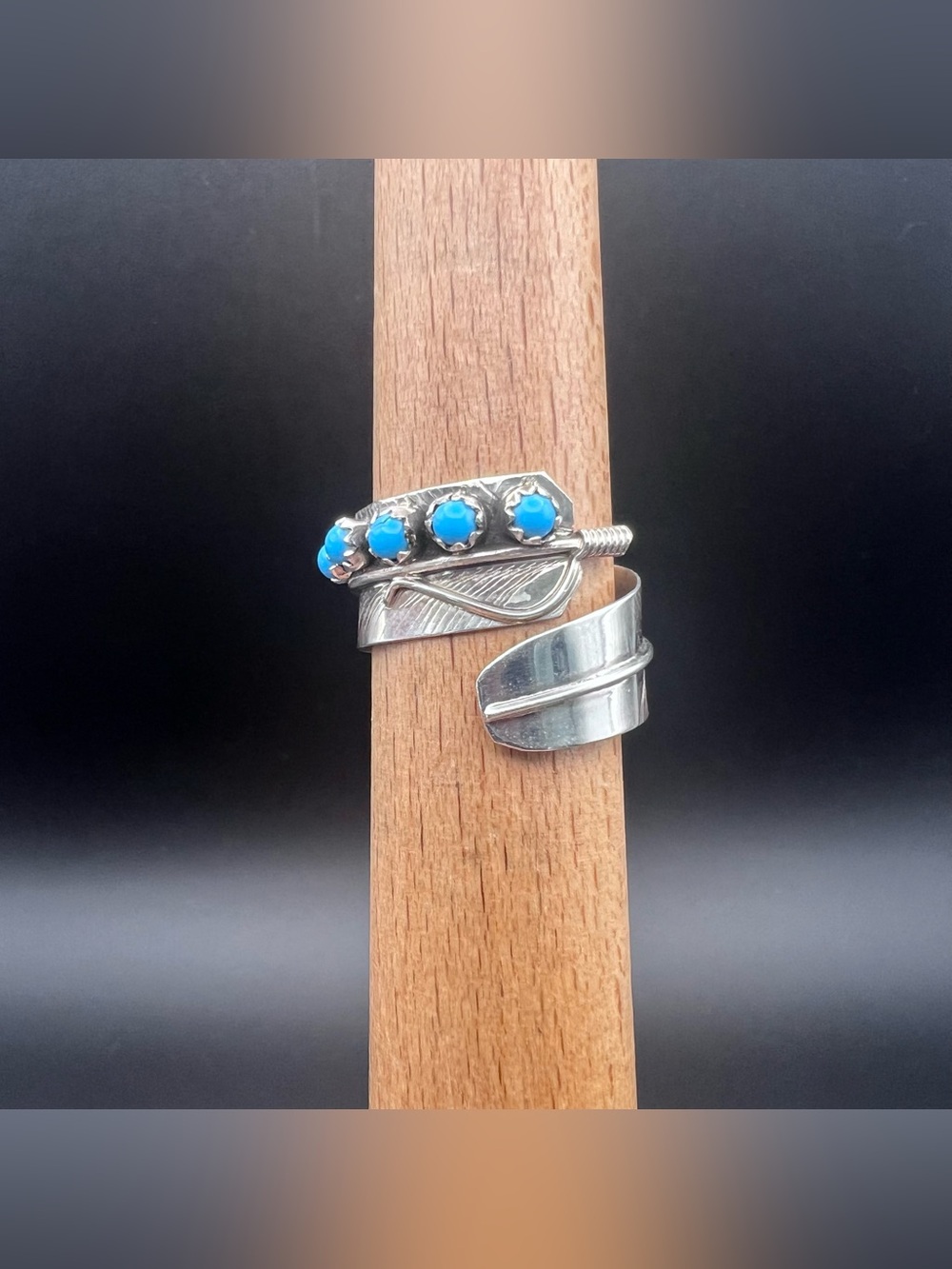 Native American Turquoise Bypass Ring